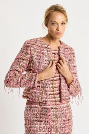 Paris Fringed Sequin Tweed Jacket