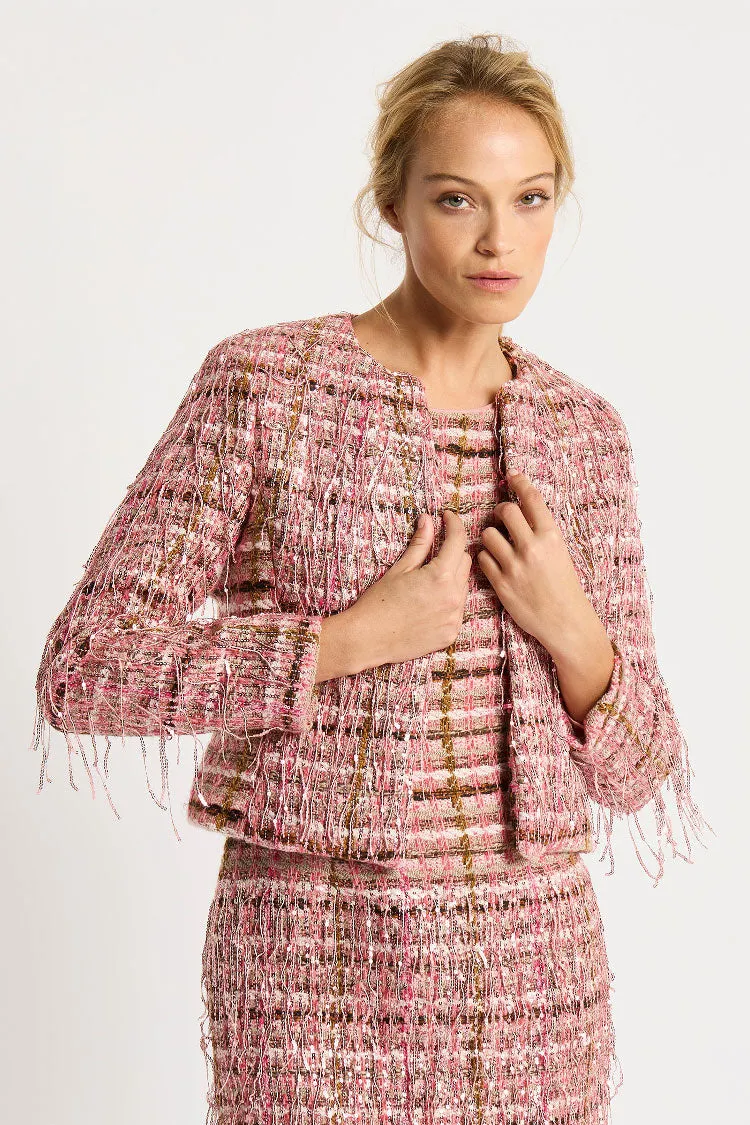 Paris Fringed Sequin Tweed Jacket