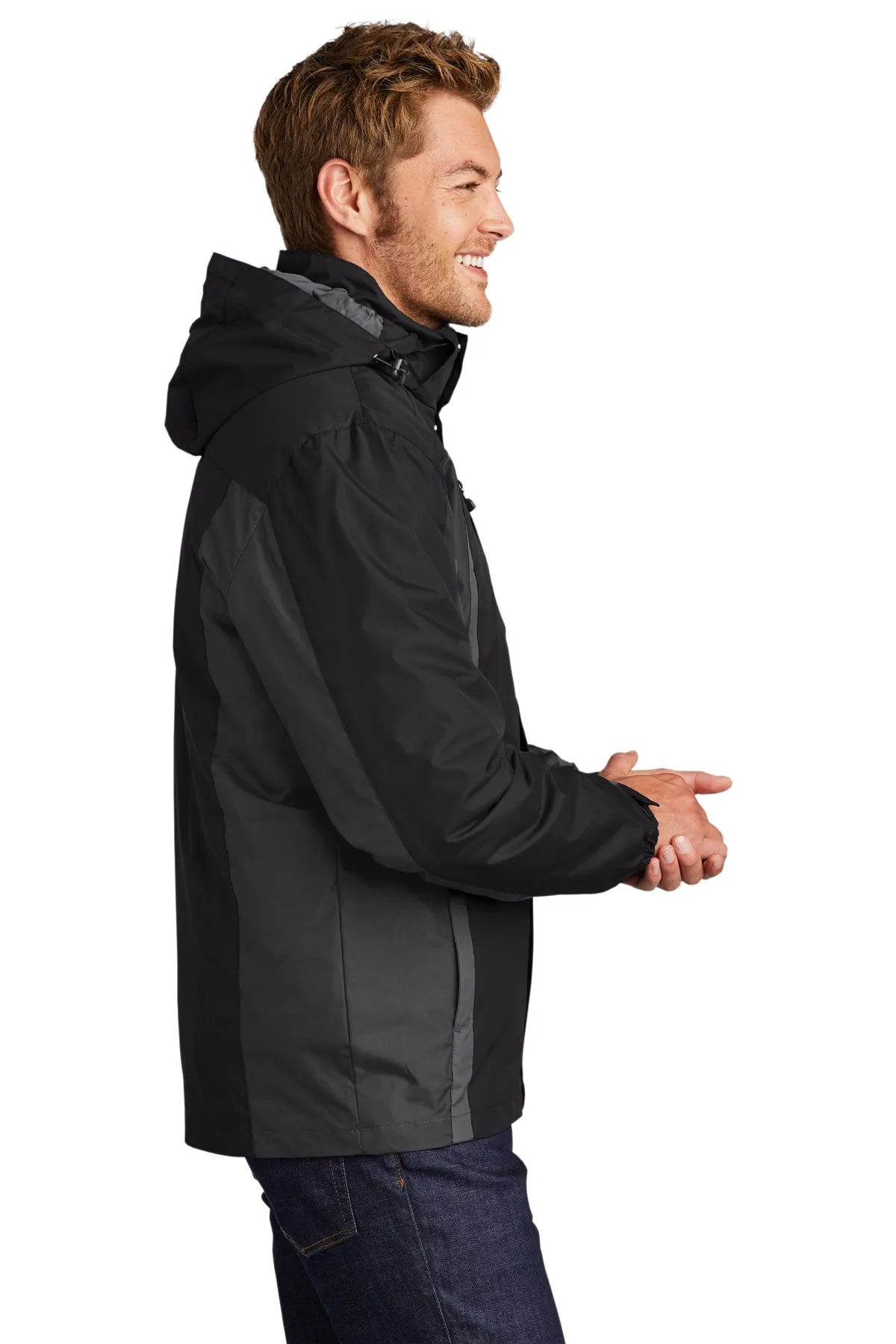 Port Authority Custom Colorblock 3-in-1 Jackets, Black/ Black/ Magnet Grey