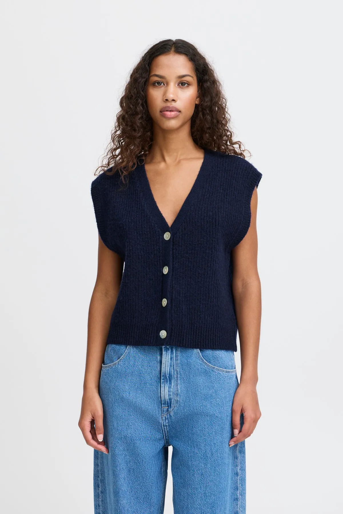 Povoke Knitted Vest Medieval Blue