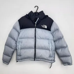 Preowned The North Face Womens 700 Down 1996 Retro Puffer Jacket Size L Light Blue Black