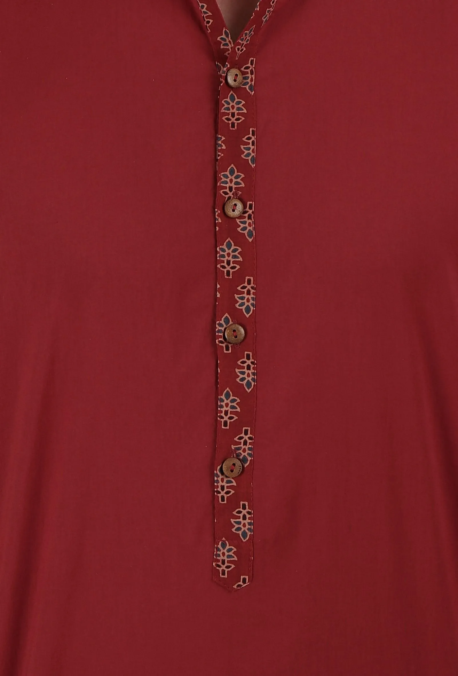 Red Ajrakh Handcrafted Cotton Full Sleeves Shirt