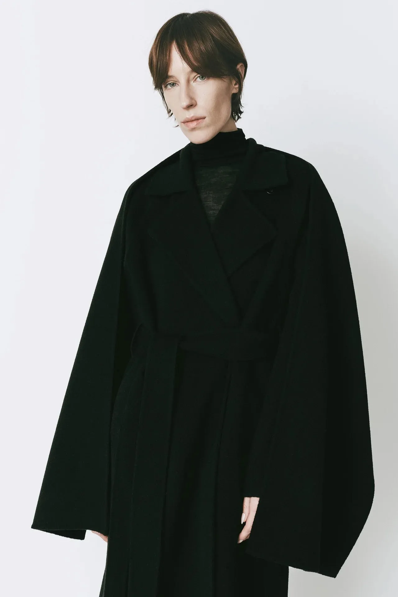 Rue Sophie Black Grand Scarf Coat