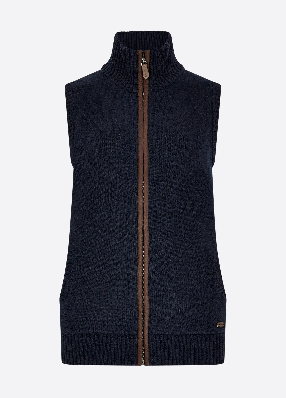 Sheedy Ladies Knitted Bodywarmer, navy