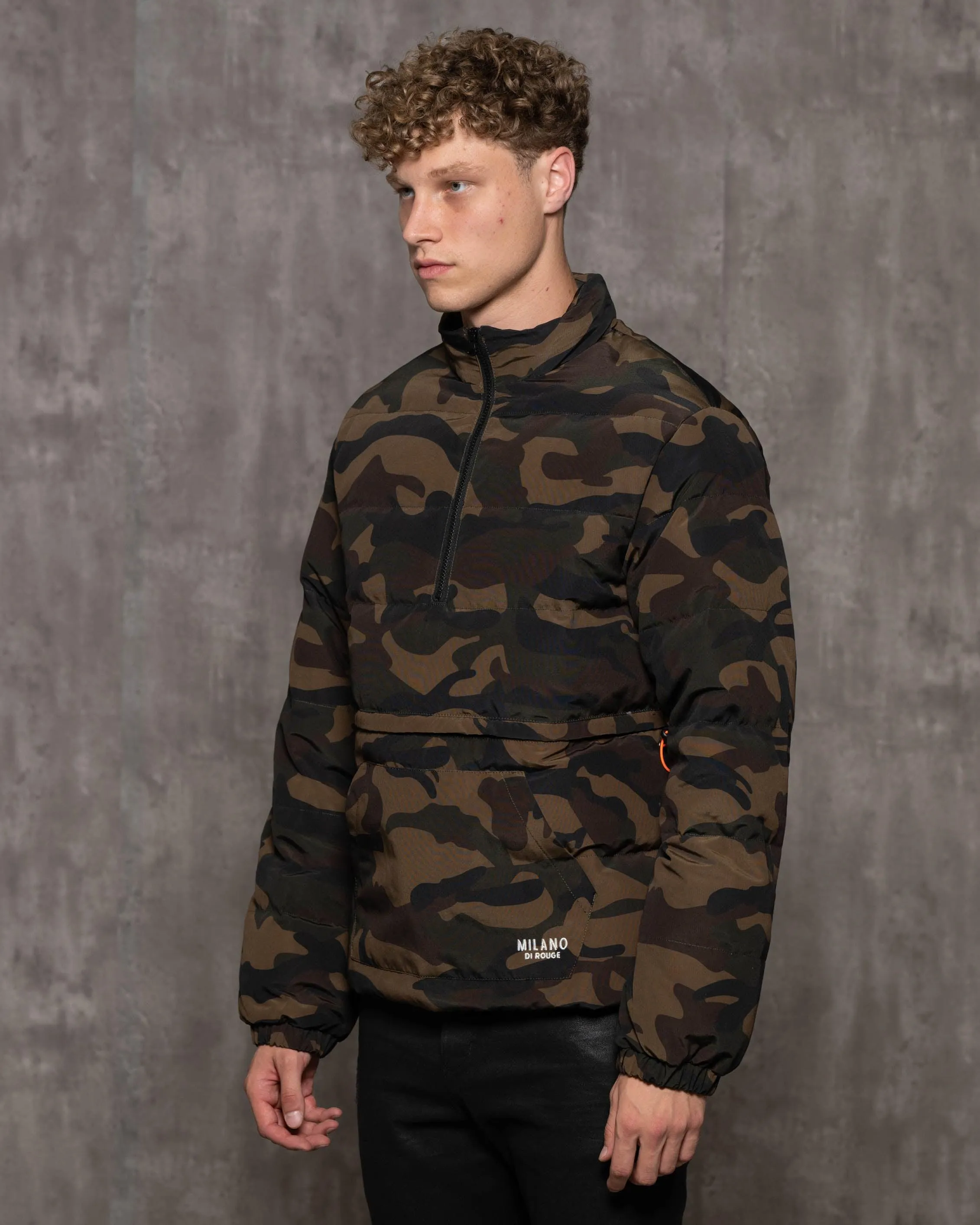 Split Camo Pullover Puffer