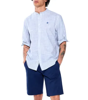 Striped 3/4 Sleeve Shirt
 Blue