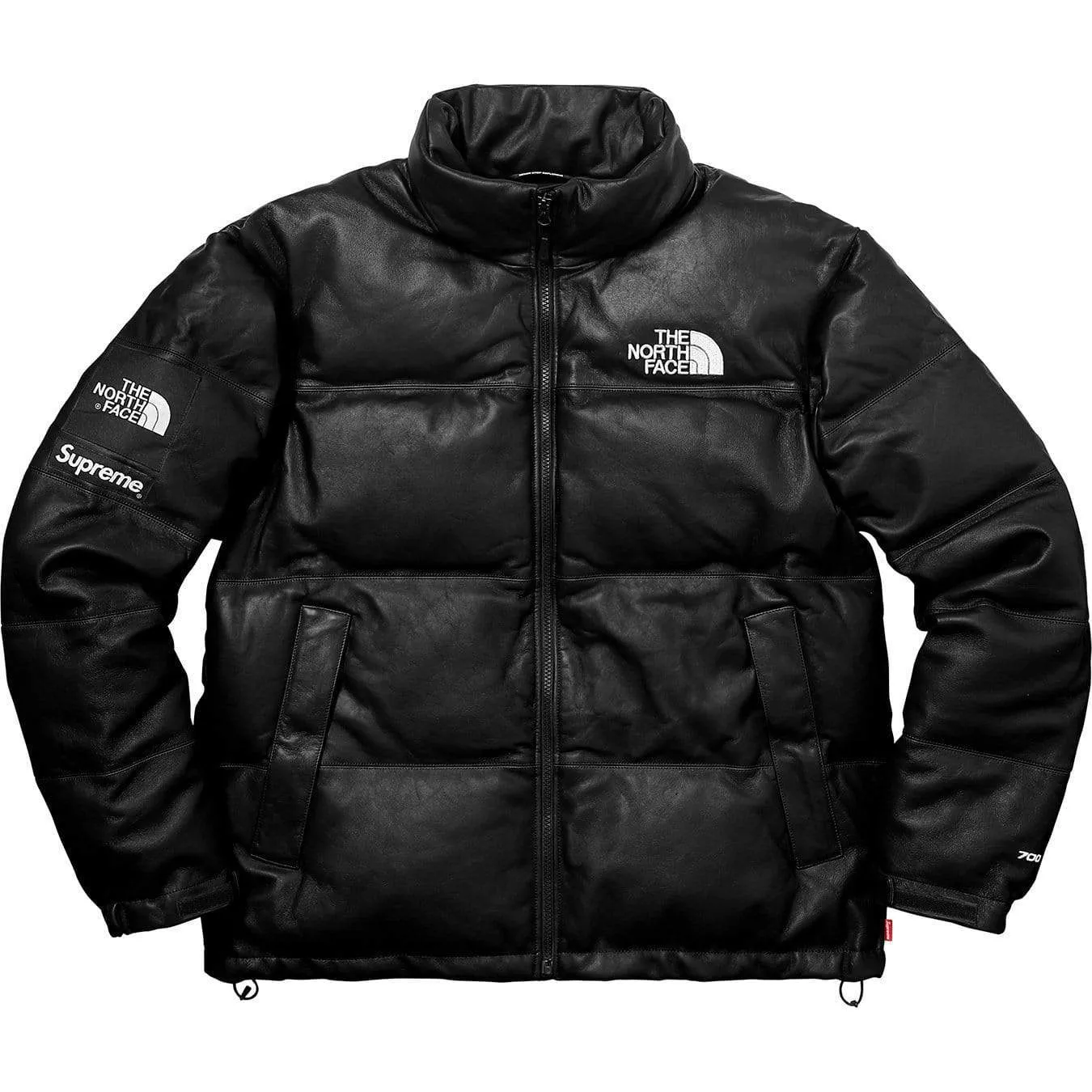 Supreme-The North Face Leather Nuptse Jacket - Black