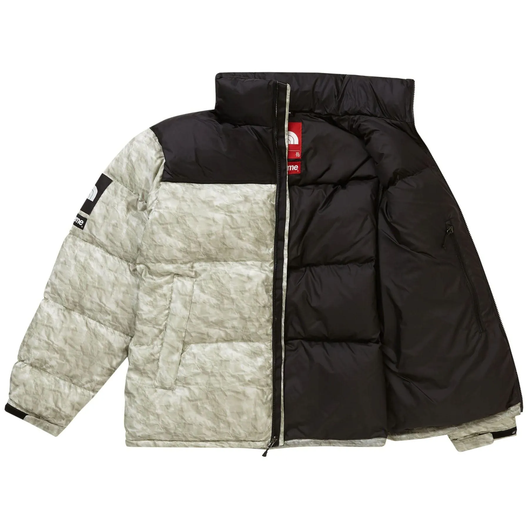 Supreme The North Face Paper Print Nuptse Jacket