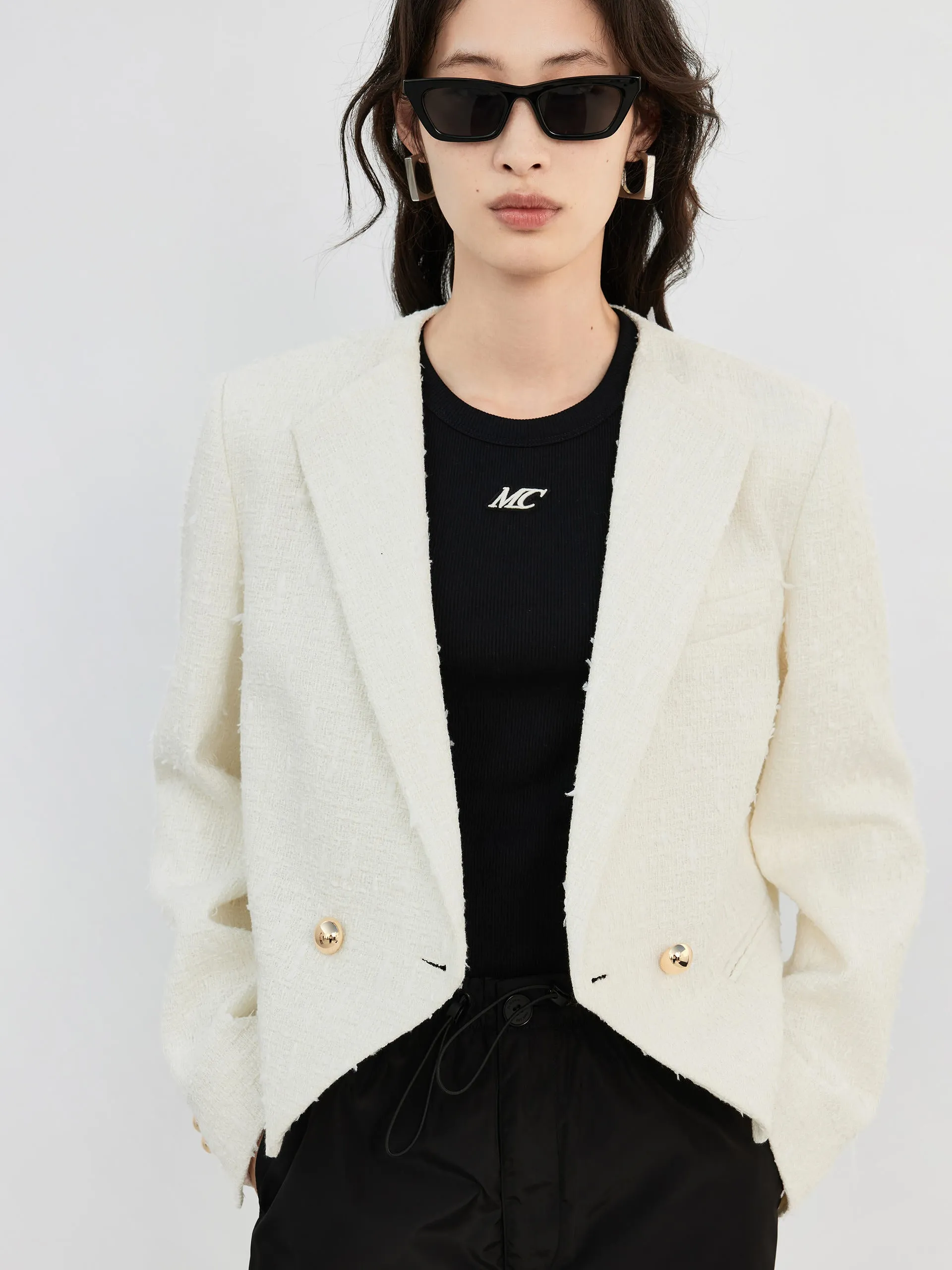 Textured Cropped Jacket