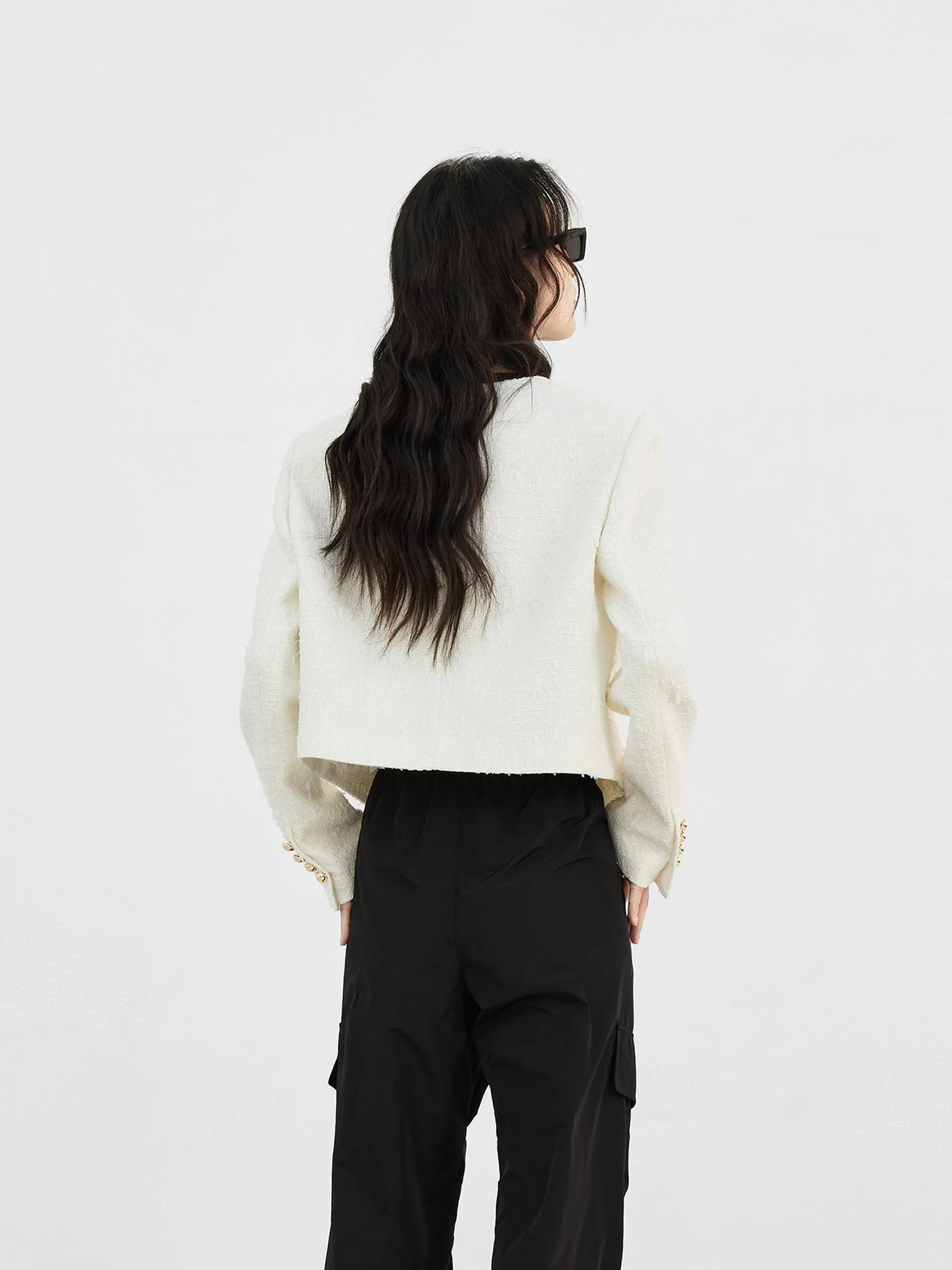 Textured Cropped Jacket