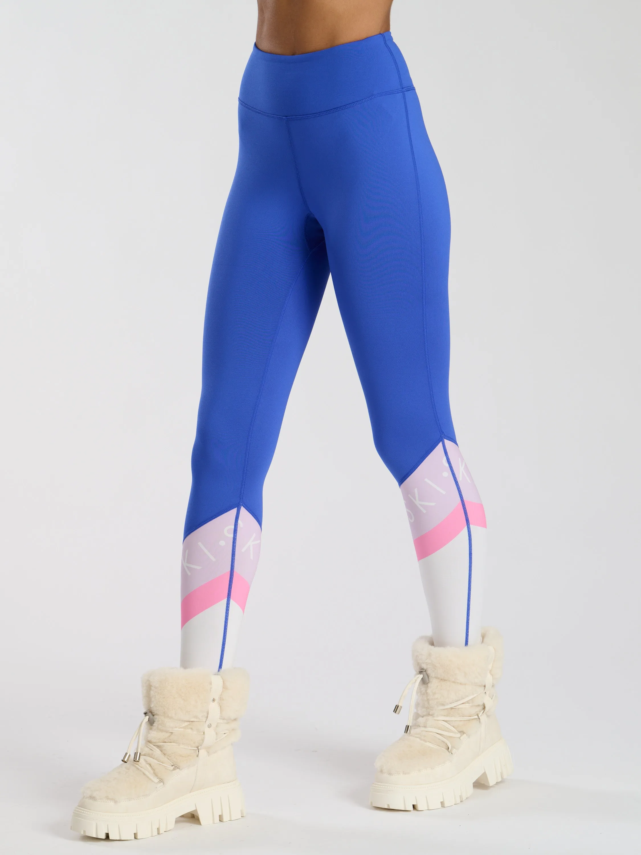 The 'alpine' ski slogan legging in blue