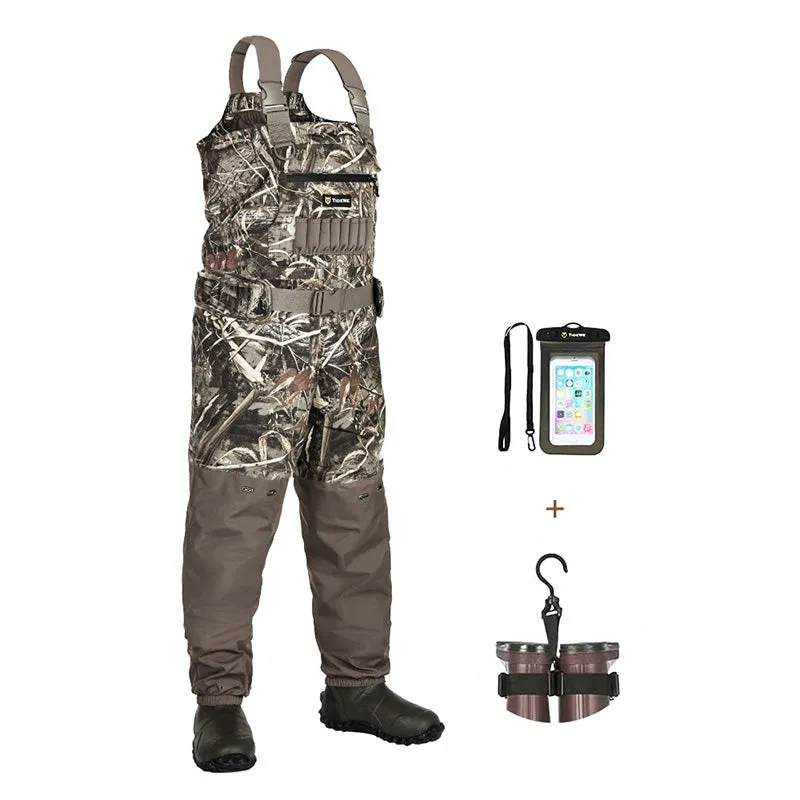 TideWe®Insulated Chest Waders 1200G Waterproof Waders with Steel Shank Boots