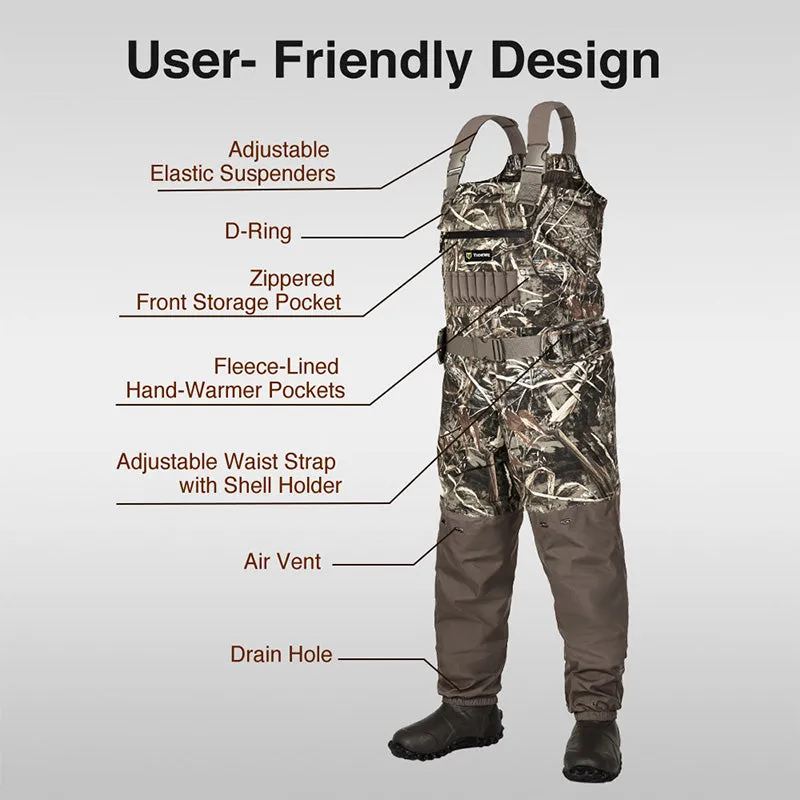 TideWe®Insulated Chest Waders 1200G Waterproof Waders with Steel Shank Boots