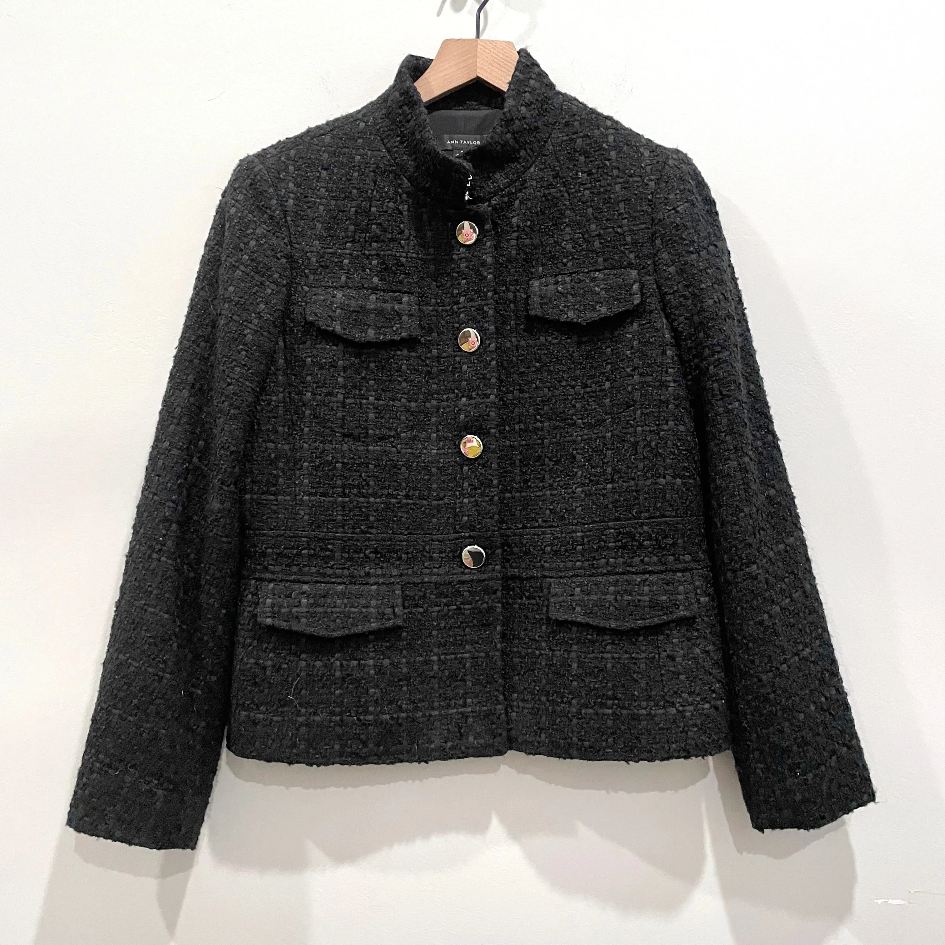 Tweed Button Blazer Jacket