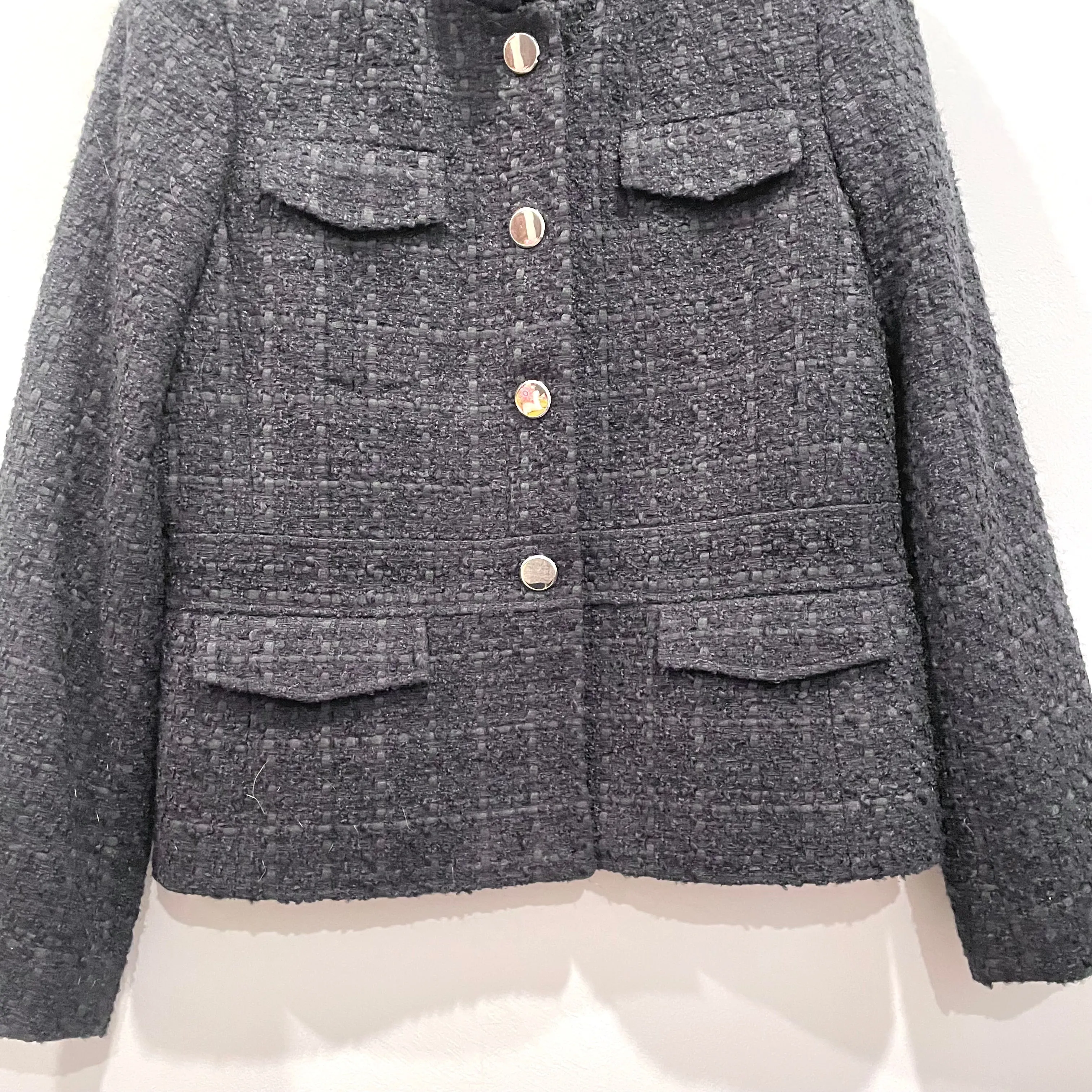 Tweed Button Blazer Jacket