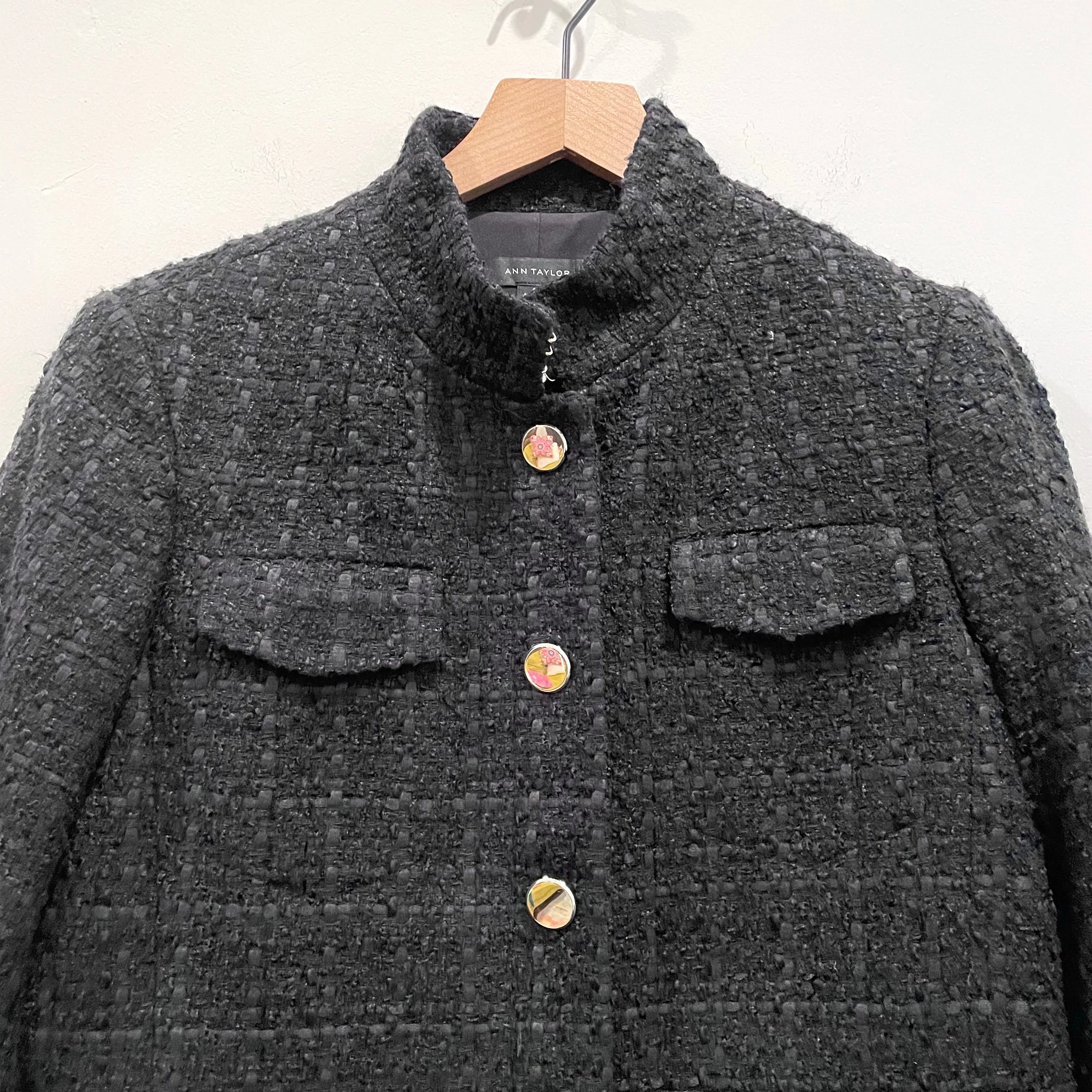 Tweed Button Blazer Jacket