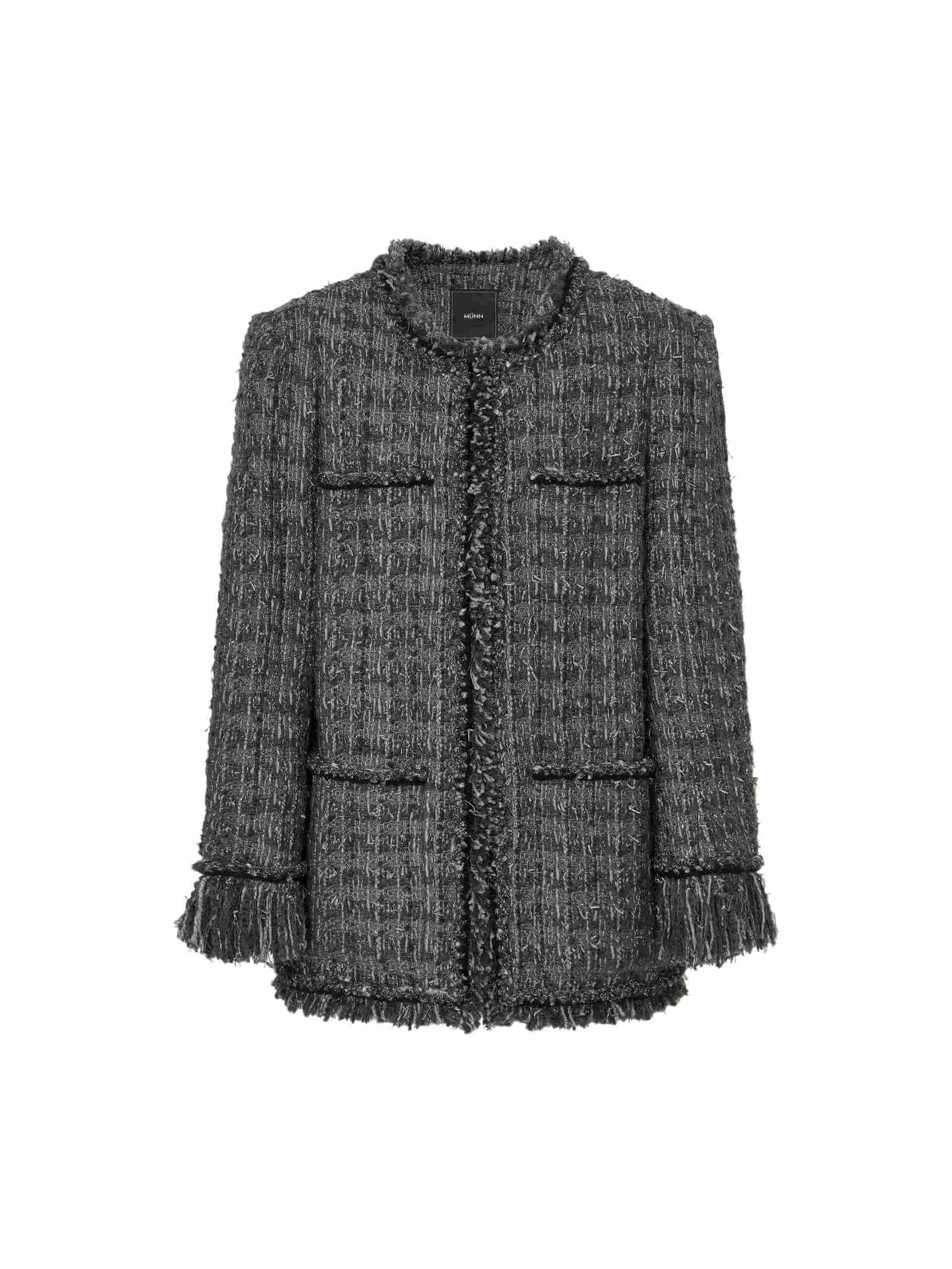 Tweed Textured Midi Jacket