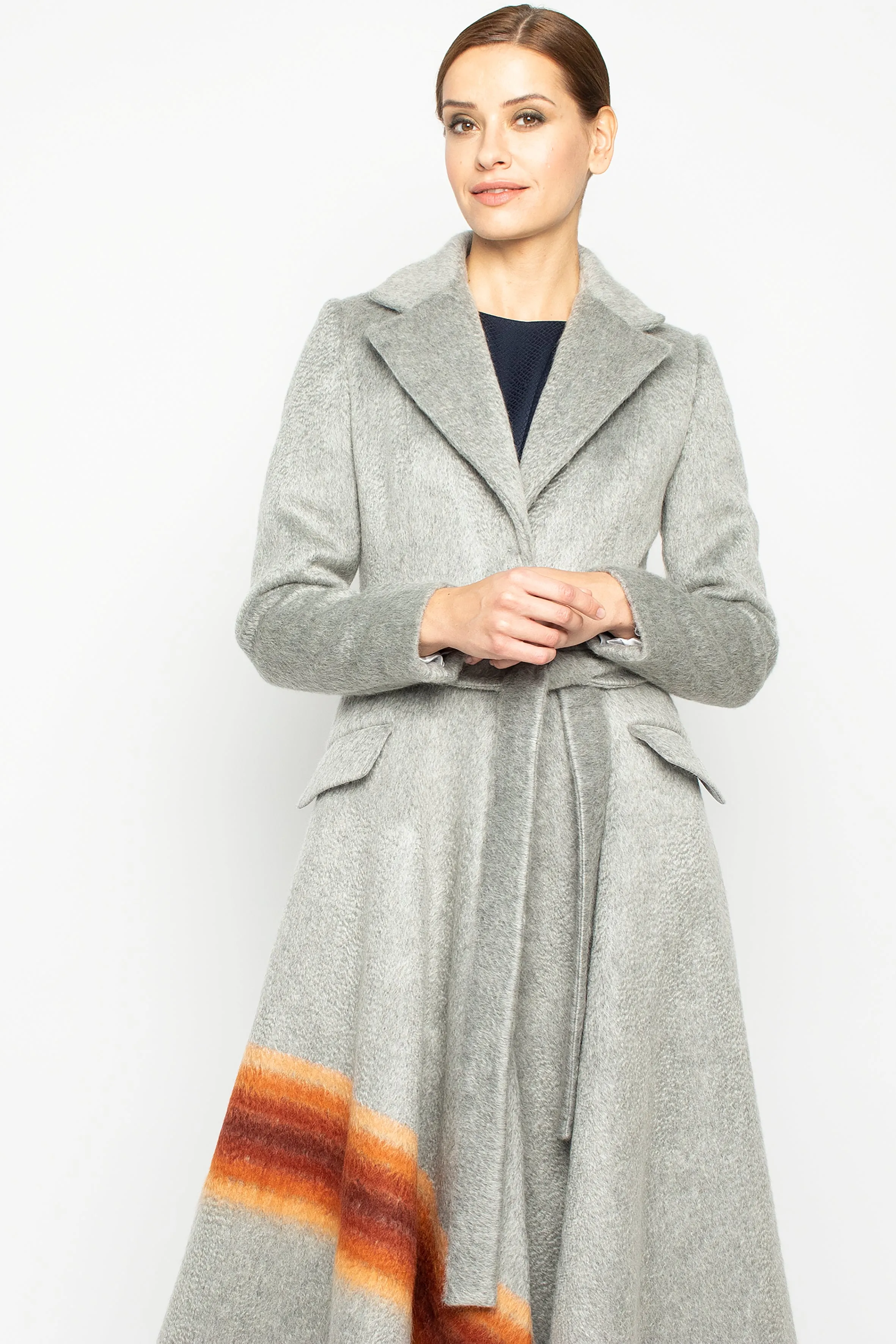 VACHELLIA JACQUARD MOHAIR WOOL COAT