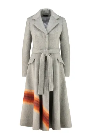 VACHELLIA JACQUARD MOHAIR WOOL COAT