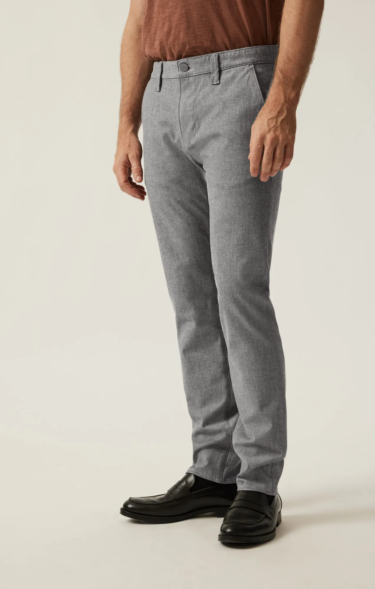 Verona Slim Leg Chino Pants in Grey Elite