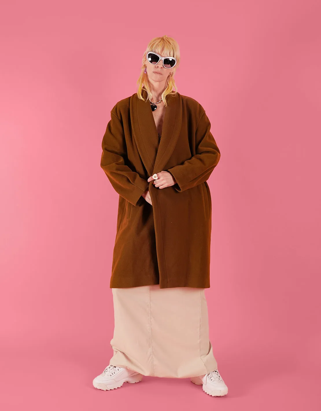 Vintage oversized midi coat