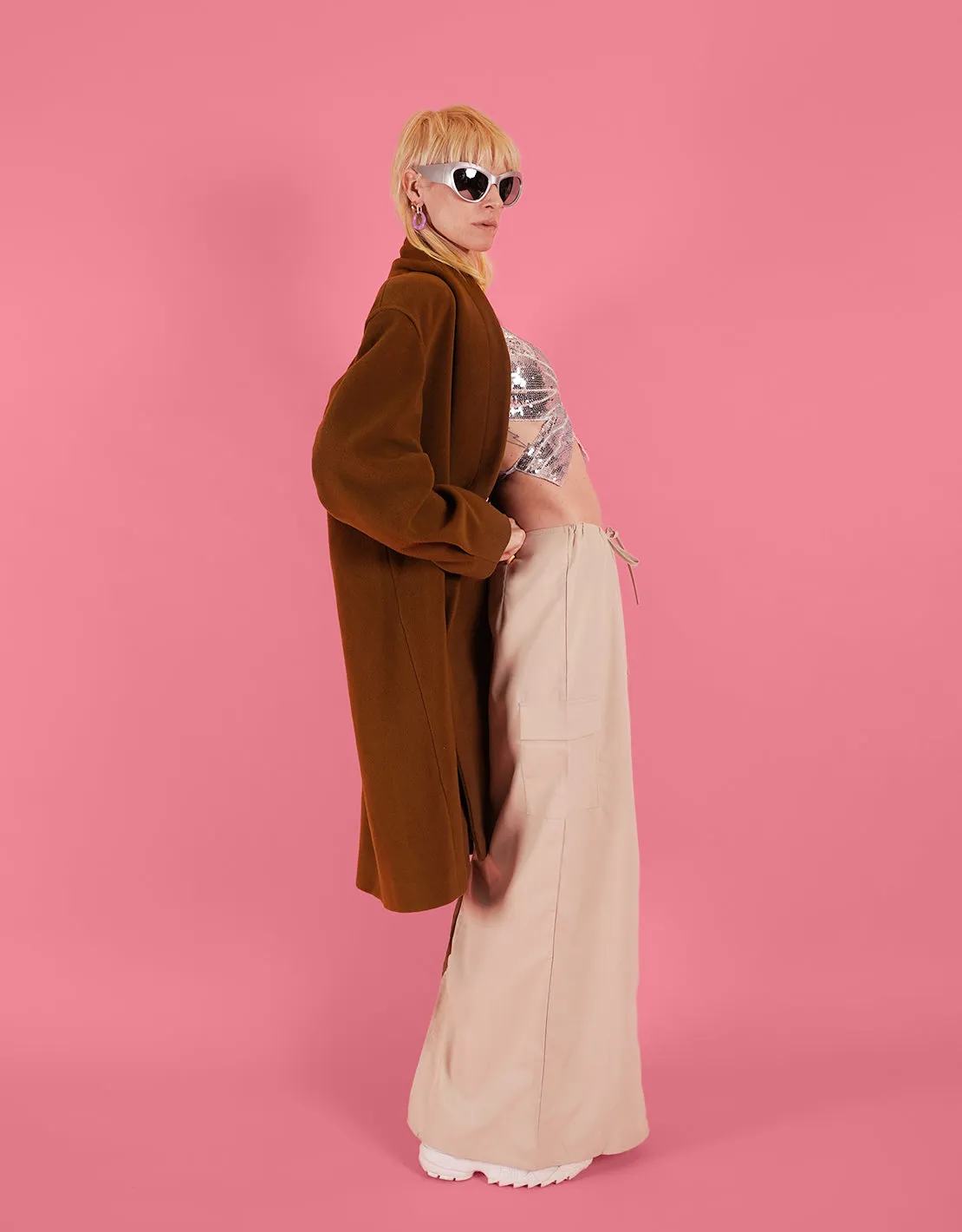 Vintage oversized midi coat