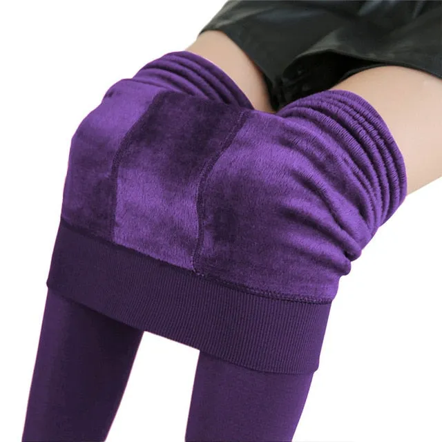 Warm comfy velvet leggings