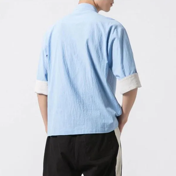 WLS Miyako Short Sleeve Cardi-Shirt Blue