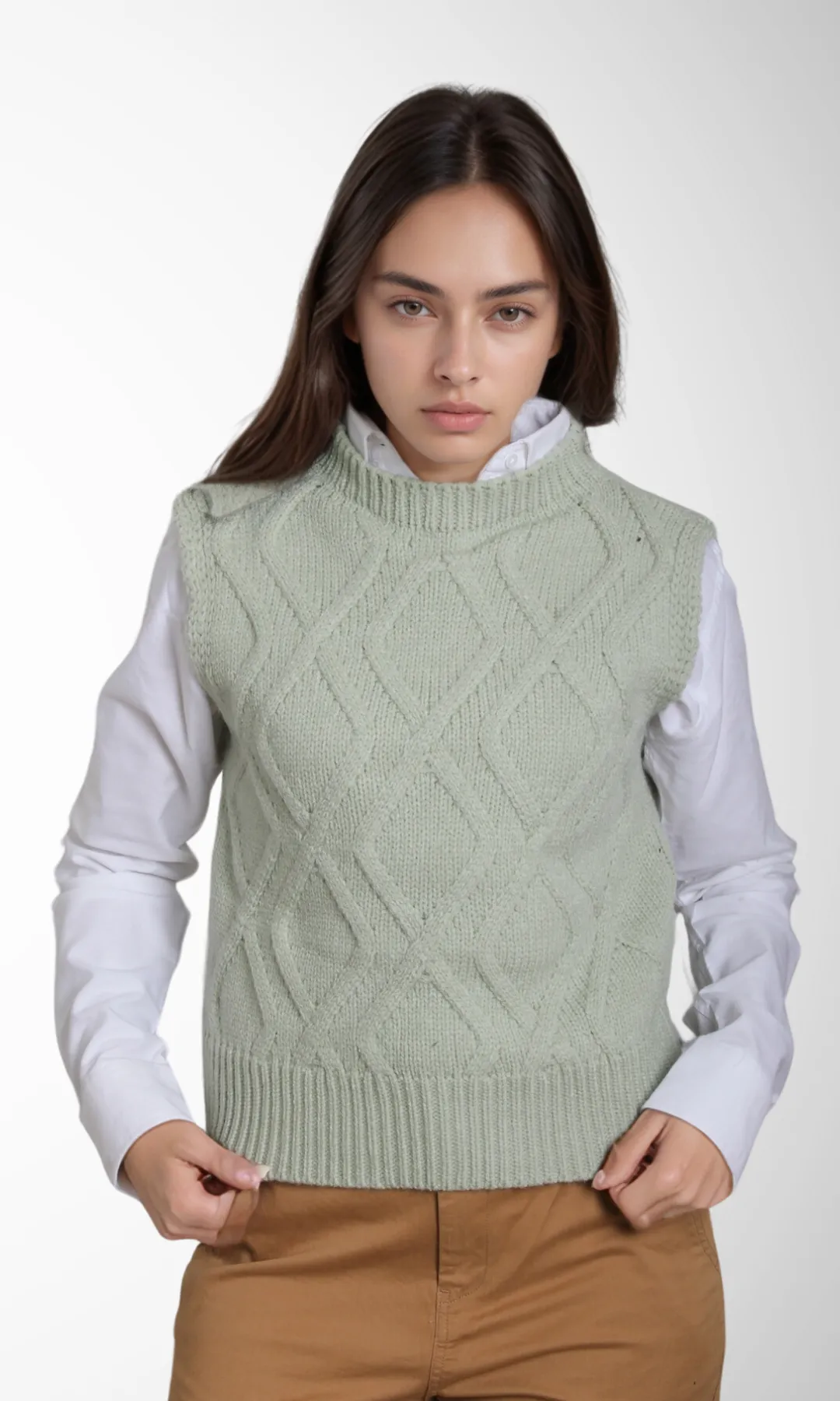 Women Knitted Vest (Mint)