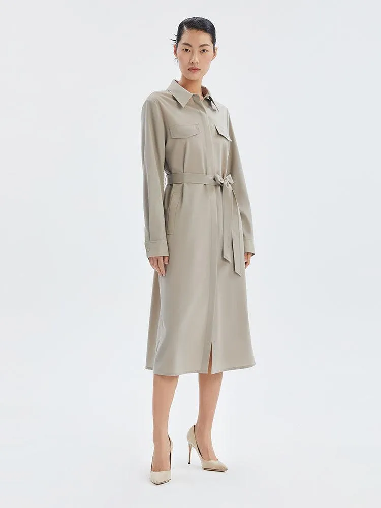 Worsted Wool Trench Dress