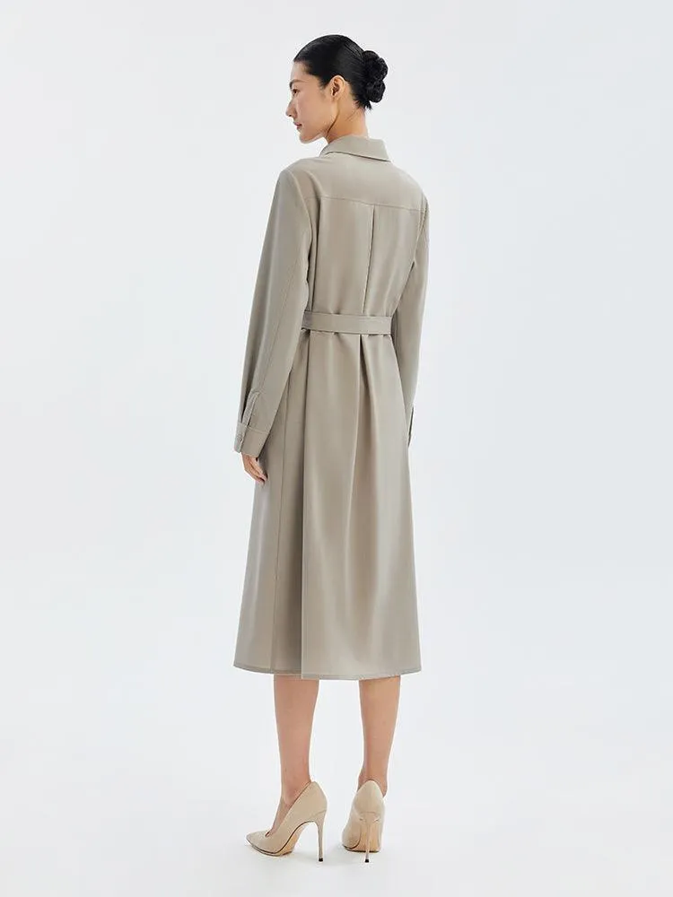 Worsted Wool Trench Dress