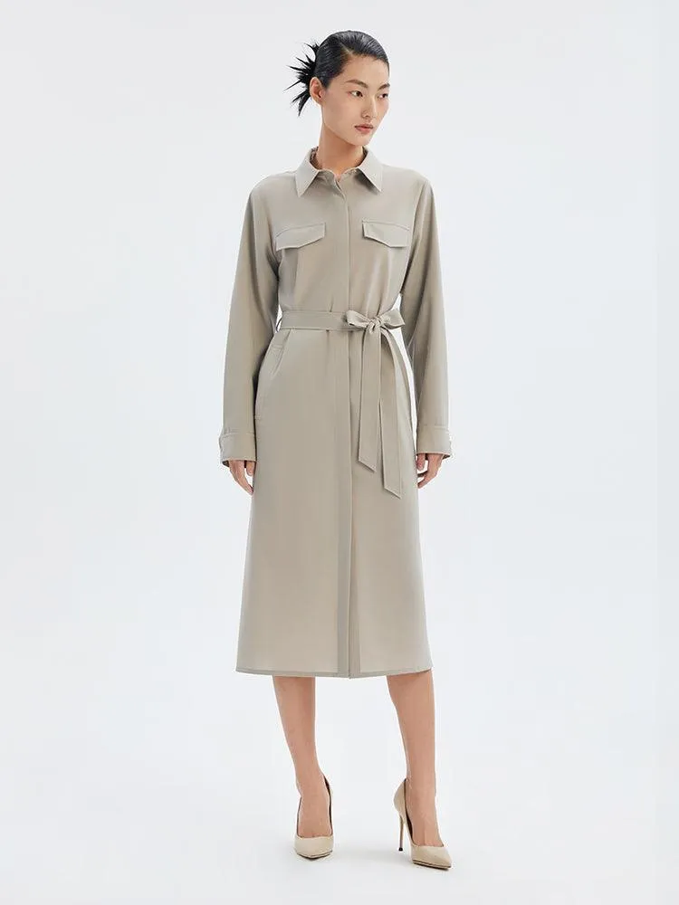 Worsted Wool Trench Dress