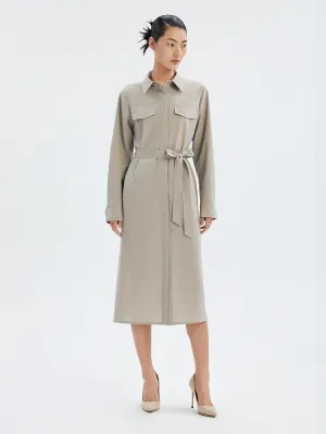 Worsted Wool Trench Dress